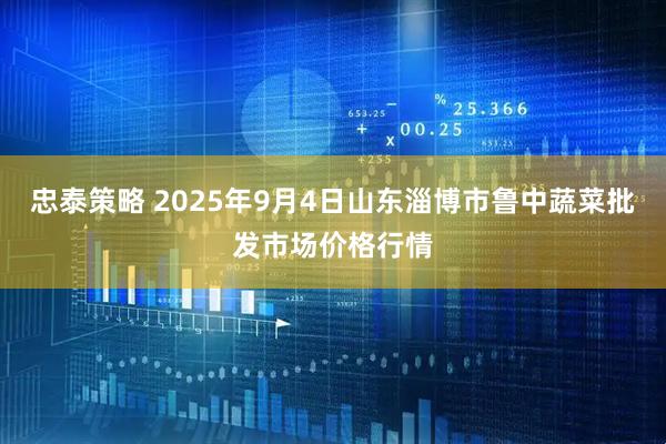 忠泰策略 2025年9月4日山东淄博市鲁中蔬菜批发市场价格行情